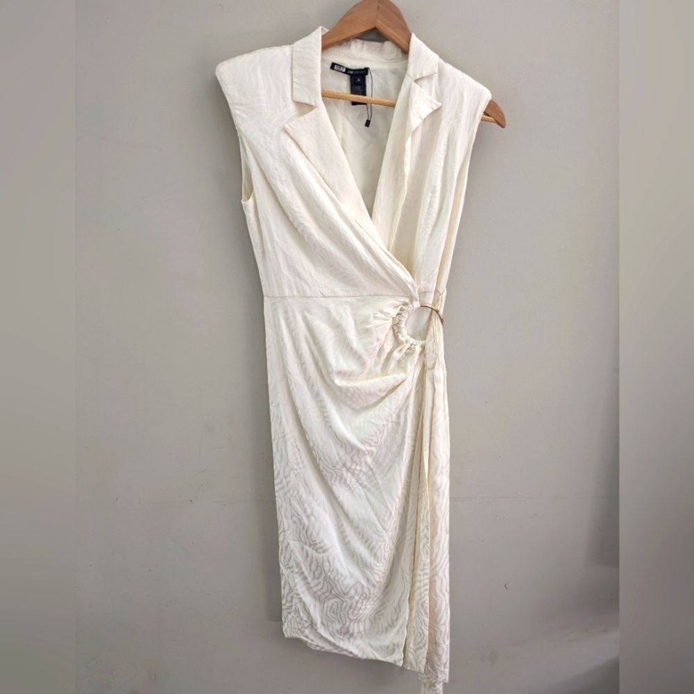 Jay Godfrey Gino White Midi Wrap Dress Size 6